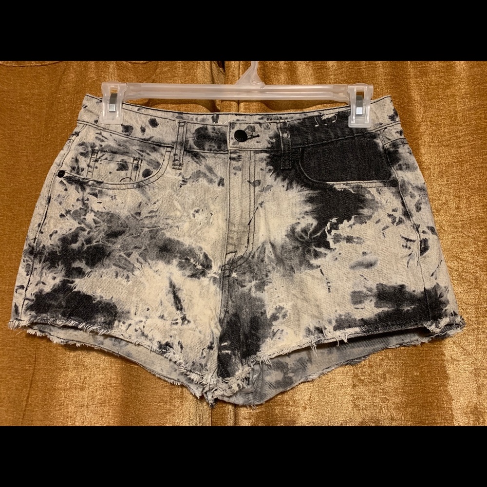 Mossimo bleached black and white high rise shorts